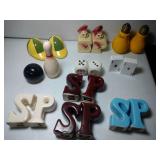 10 pairs of Salt & Pepper Shakers - tallest is 4.5 10 pairs of Salt & Pepper Shakers - tallest is 4.5