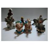 4 sets of Ceramic Arts Studio shakers, & 1 figure