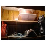 top 2 shelves - knife sharpener, dremel tool, top 2 shelves - knife sharpener, dremel tool,