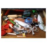 contents of drawer - electric knife, collapsing