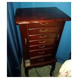 Jewelry Armoire with contents - 16 inch wide, 12