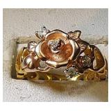 Gold over Sterling Silver Ring, rose center, 4.2 g Gold over Sterling Silver Ring, rose center, 4.2 g