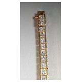 Gold over Sterling Silver tennis bracelet, 12.4 Gold over Sterling Silver tennis bracelet, 12.4
