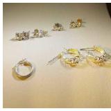 4 pairs Sterling Silver stud earrings & other pair 4 pairs Sterling Silver stud earrings & other pair