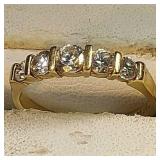 14k yg 5 CZ stone ring, 2.2 grams, size 7 14k yg 5 CZ stone ring, 2.2 grams, size 7