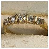 14k yg 5 CZ stone ring, 2.2 grams, size 7