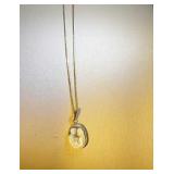 14k yg box chain and 2 sided pendant, 3.5 grams 14k yg box chain and 2 sided pendant, 3.5 grams