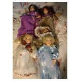 4 Porcelain dolls - marked Bavaria Rose