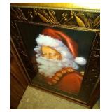 large framed Santa picture (26 inch by 35 inch),