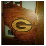 wood carved WI Green Bay Packers decor and door