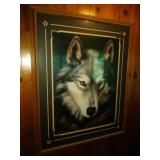 large framed Wolf print by Dave Merrick