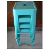 4 seafoam green stools - stand 24 inches