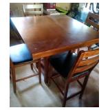 tall dinette table with 4 chairs,  Whalen table &