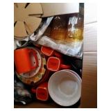 large box of misc dishes - some Rachael Ray large box of misc dishes - some Rachael Ray