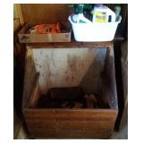 wood box on wheels and 2 flats of insecticides wood box on wheels and 2 flats of insecticides