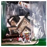 4 totes of Christmas decor - moving Lemax carousel