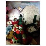 4 totes of Christmas decor - mouse ornaments,