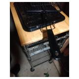 contents under stairs - rollaway kitchen cart,