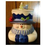 Snowman (blue hat) Cookie Jar by Houston Harvest