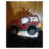 Santa in a Jeep Cookie Jar by Cooks Club - 11.5 in