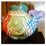 Colorful Fish Cookie Jar - 12.5 inch long and 10