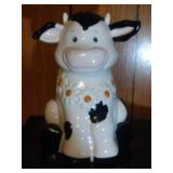 Cow with Flowers Cookie Jar by Treasure Craft - Cow with Flowers Cookie Jar by Treasure Craft -