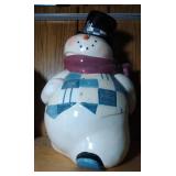 Snowman (blue checkered vest) Cookie Jar - 13 inch