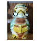 Reading Bird Cookie Jar by Roseville, Ohio - 12 in Reading Bird Cookie Jar by Roseville, Ohio - 12 in