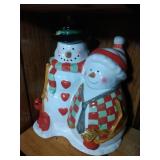 Mr. & Mrs. Snowman Cookie Jar - 11.5 inches