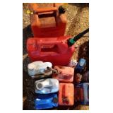 Gas cans, oil & more - 4 gas cans, 7 oil container