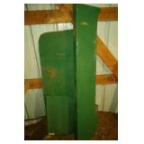 3 pieces of green sheet metal - tallest is 61.5