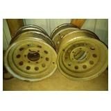 lot of 4 steel rims with 3 chrome, 16 inch by 7 lot of 4 steel rims with 3 chrome, 16 inch by 7