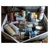 large box of vintage beer cans - steel & aluminum