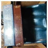 leather briefcase and 2 photo albums