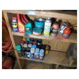 lot of shop supplies- WD40, spray paint, 2 stroke