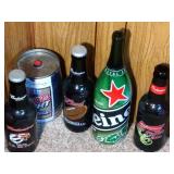 lot of 4 tall beer bottles & Coor Light Mini Keg -