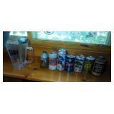 ***** 7 beers cans including Oshkosh cone top,