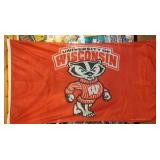 Wisconsin Badger 3x5 nylon flag, Badger hat, Wisconsin Badger 3x5 nylon flag, Badger hat,