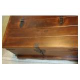 blanket chest with contents including seasonal