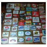 coffee table with coasters, beer labels & bar