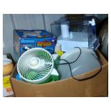 large box of Brita Water Filter pitcher, fan,