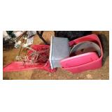 2 totes and contents including metal plant stands 2 totes and contents including metal plant stands