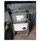 2 captains chairs, collapsible table, card table,&