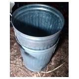 2 galvanized 20 gallon garbage cans