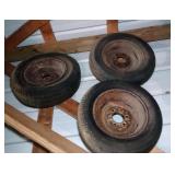 3 tires and rims - 6 bolt holes 3 tires and rims - 6 bolt holes