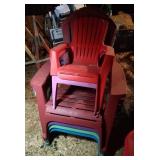 lot of 6 plastic chairs - 4 adult and 2 children lot of 6 plastic chairs - 4 adult and 2 children