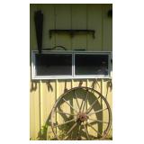 antique tools on side of pole shed - 11 pieces antique tools on side of pole shed - 11 pieces