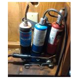 torch kit, 2 cans of propane, 1 can of oxygen