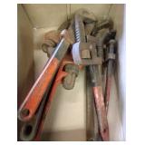 flat of pipe wrenches