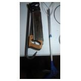 lot of saws and crow bar lot of saws and crow bar